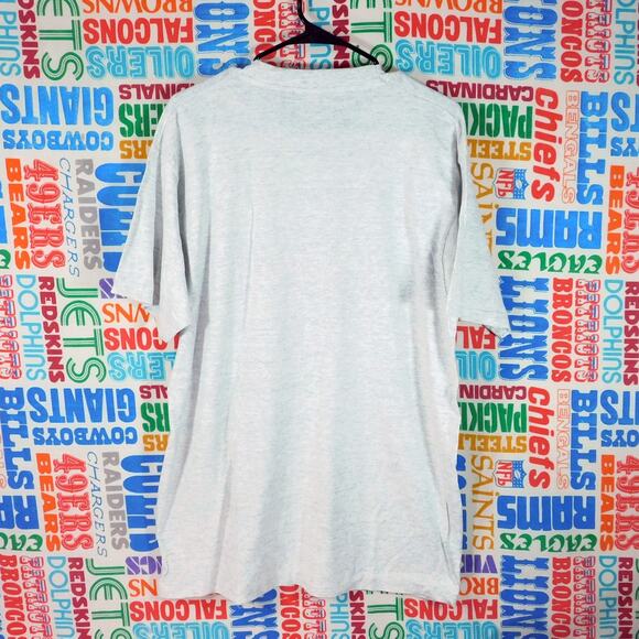 Vintage 90s Lenders Bagels Lenders Cares T Shirt Size XL Gray - Picture 4 of 4